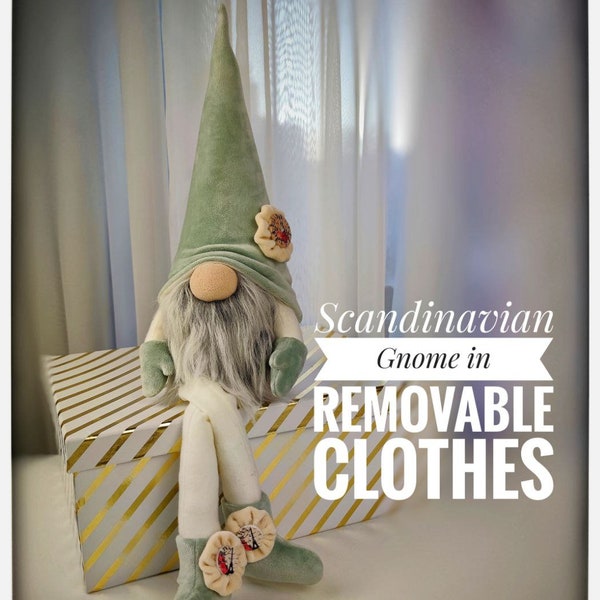 pattern pdf scandinavian spring gnome in removable clothes gnomes DIY handmade +  video instruction