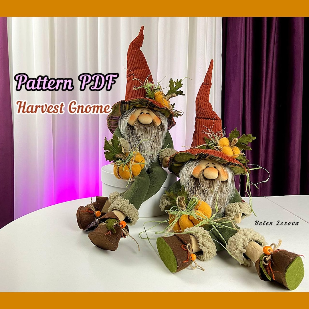 Pattern Pdf for Scandinavian Harvest Gnome, Autumn, Fall, Country Gnome ...