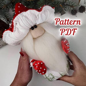 modello pdf per gnomo fungo scandinavo, modello gnomo agarico muscario regalo gnomo autunnale + tutorial video gratuito YouTube fai da te fatto a mano