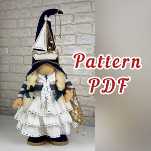 Gnome Marina Symönster PDF | Nautisk skandinavisk gnome | DIY Tygdocka Mönster | Kapten Marcellos flickvän | Direktnedladdning