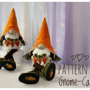 pattern pdf scandinavian gnome carrot Easter decoration present and gift idea for birthday DIY HandMade + detailed video instructions