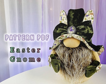 patron pdf nain de pâques scandinave lapin lièvre lapin décoration de pâques nain facile cadeau de nain de printemps bricolage fait main + tutoriel vidéo gratuit