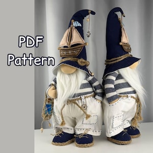 Captain Marcello Sewing Pattern PDF | Nautical Scandinavian Gnome | DIY Fabric Doll Pattern | Instant Download