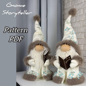 pattern pdf for scandinavian gnome storyteller, сhristmas decor, DIY HandMade + free video tutorial Youtube
