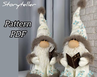 modello pdf per gnomo scandinavo narratore, decorazioni natalizie, fai da te fatto a mano + tutorial video gratuito su Youtube