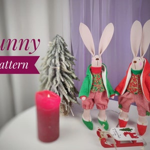 pattern pdf x2 bunny boy and bunny girl DIY HandMade step by step