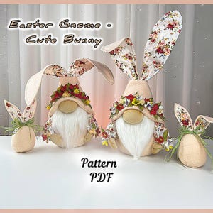 modello pdf pasqua gnomo scandinavo coniglietto carino, coniglietto, coniglietto pasquale, lepre pasquale, coniglio fiore + tutorial video gratuito YouTube