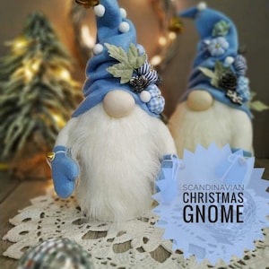 molde pdf para rascunho de gnomo escandinavo de Natal, elfo, tutorial grátis no YouTube, feito à mão, decoração de ano novo, presente de Natal, presente de Natal