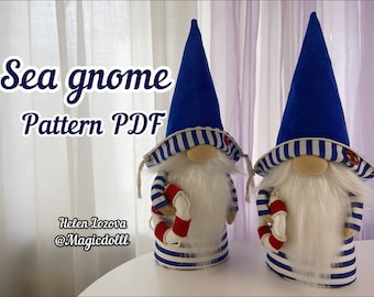 modèle pdf de nain de mer scandinave cadeau cadeau DIY fait main, modèle pdf d'un nain de mer scandinave fantaisiste + tutoriel vidéo gratuit