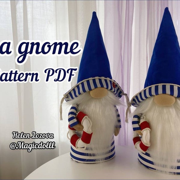 pattern pdf scandinavian sea gnome present gift DIY HandMade, pdf pattern of a whimsical scandinavian sea gnome + free video tutorial