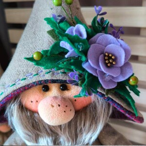 pattern pdf scandinavian spring gnome Willy forest flower gnome DIY HandMade free video tutorial zdjęcie 4