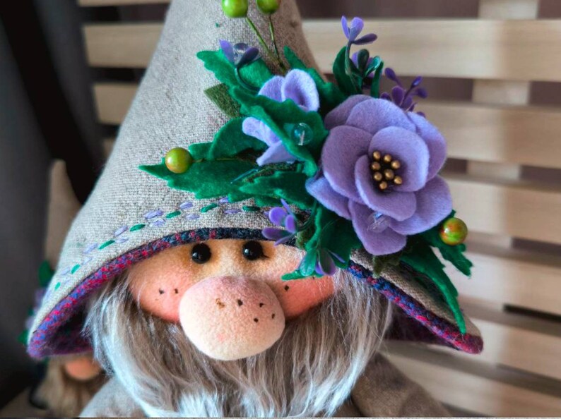 pattern pdf scandinavian spring gnome Willy forest flower gnome DIY HandMade free video tutorial zdjęcie 4