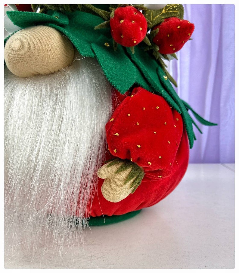 pattern pdf scandinavian summer strawberry gnome present gift DIY HandMade 2 free video tutorial image 8