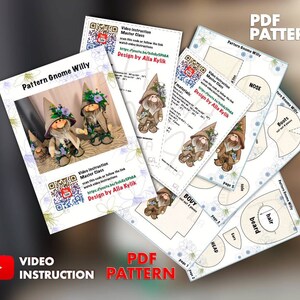 pattern pdf scandinavian spring gnome Willy forest flower gnome DIY HandMade free video tutorial zdjęcie 10