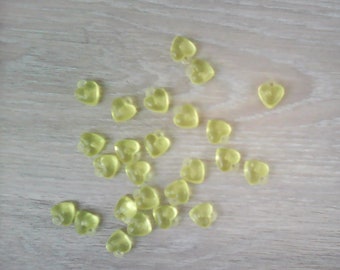 Set of 25 acrylic beads, heart jewelry