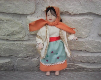 Vintage collectible doll folk porcelain