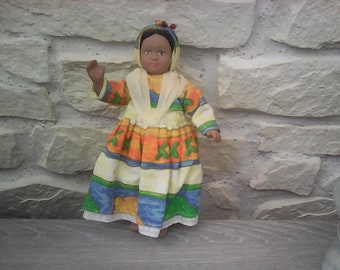 Miniature doll porcelain folk Martinique collection