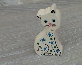 Figurine Chat Bois Etsy