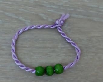 Bracelet cord and wooden beads