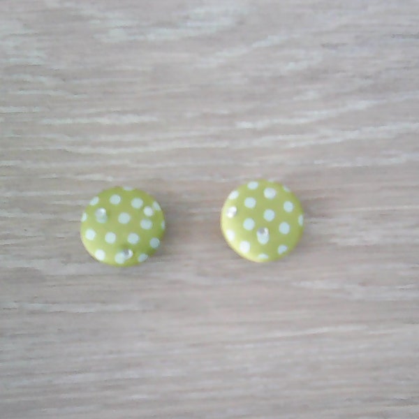 Lot de 2 magnets boutons tissus strass