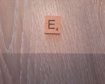 Letter E imitation of the popular scrabble game