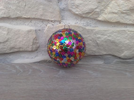 Boule De Noël Fait Main Sequins