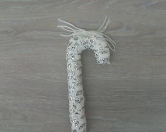 Christmas Candy Cane Christmas lace ornament