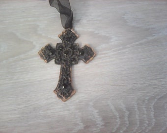 Breloque croix métal bijoux