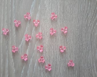 Lot de 16 perles intercalaires roses