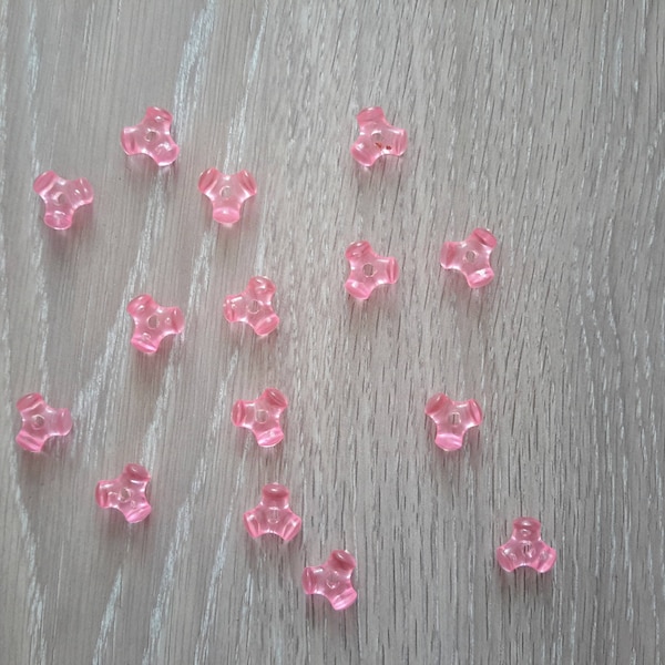 Lot de 16 perles intercalaires roses