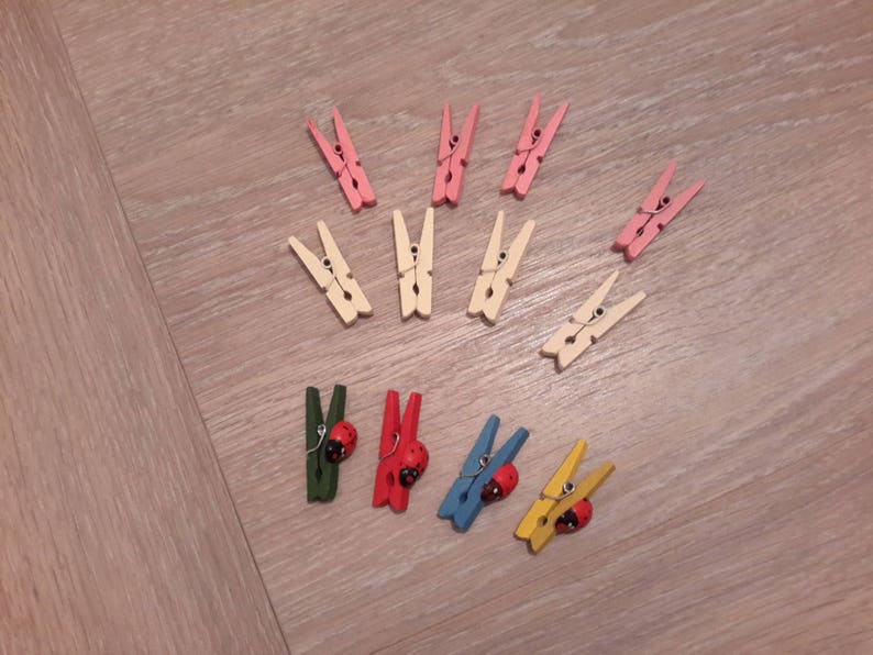 Set of 12 mini clothespin for embellishment image 1