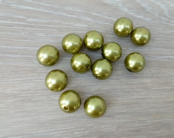 Lot de 12 perles synthétiques rondes création de bijoux