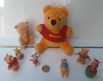 Lot de 8 personnages  winnie l'ourson  figurines peluches