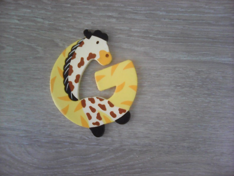 Letter G giraffe houten dieren afbeelding 1