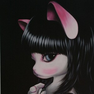Painting Painting Acrylic character manga BJD cat &quot;Miss Pearl&quot;