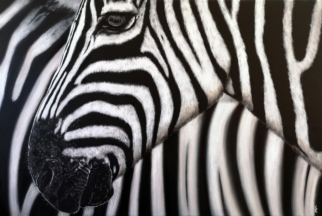 Original Art Painting Zebras Acrylic Paint Animal Painting Etsy