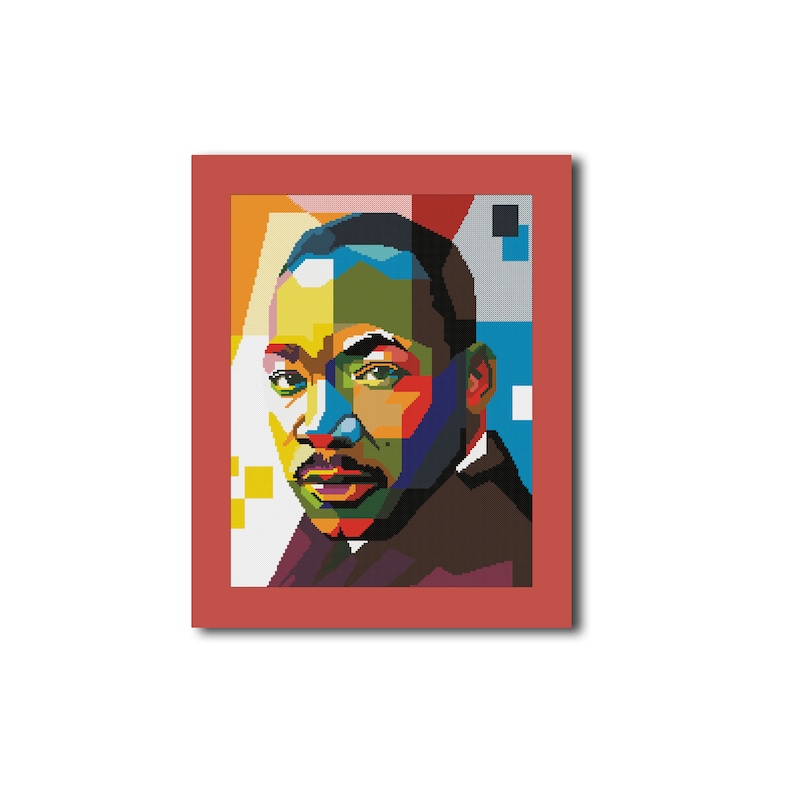 Martin Luther King Jr cross stitch pattern wall art poster DIY Geometric art Gift for history teacher I have a dream 482