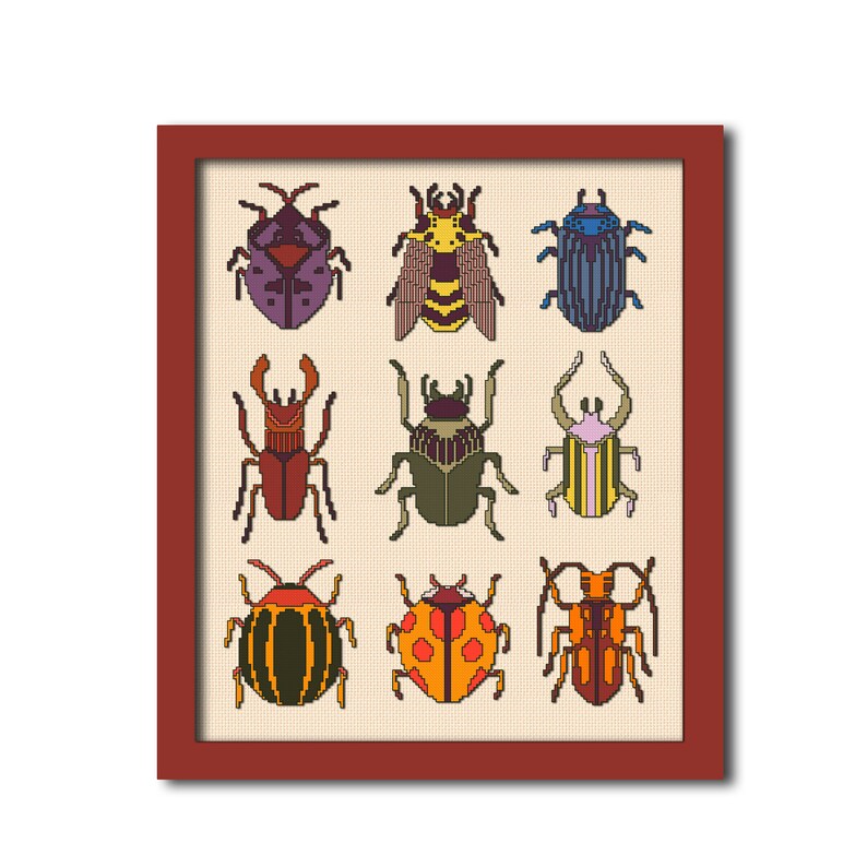 Set of 9 insects cross stitch patterns Biology teacher gift Etsy