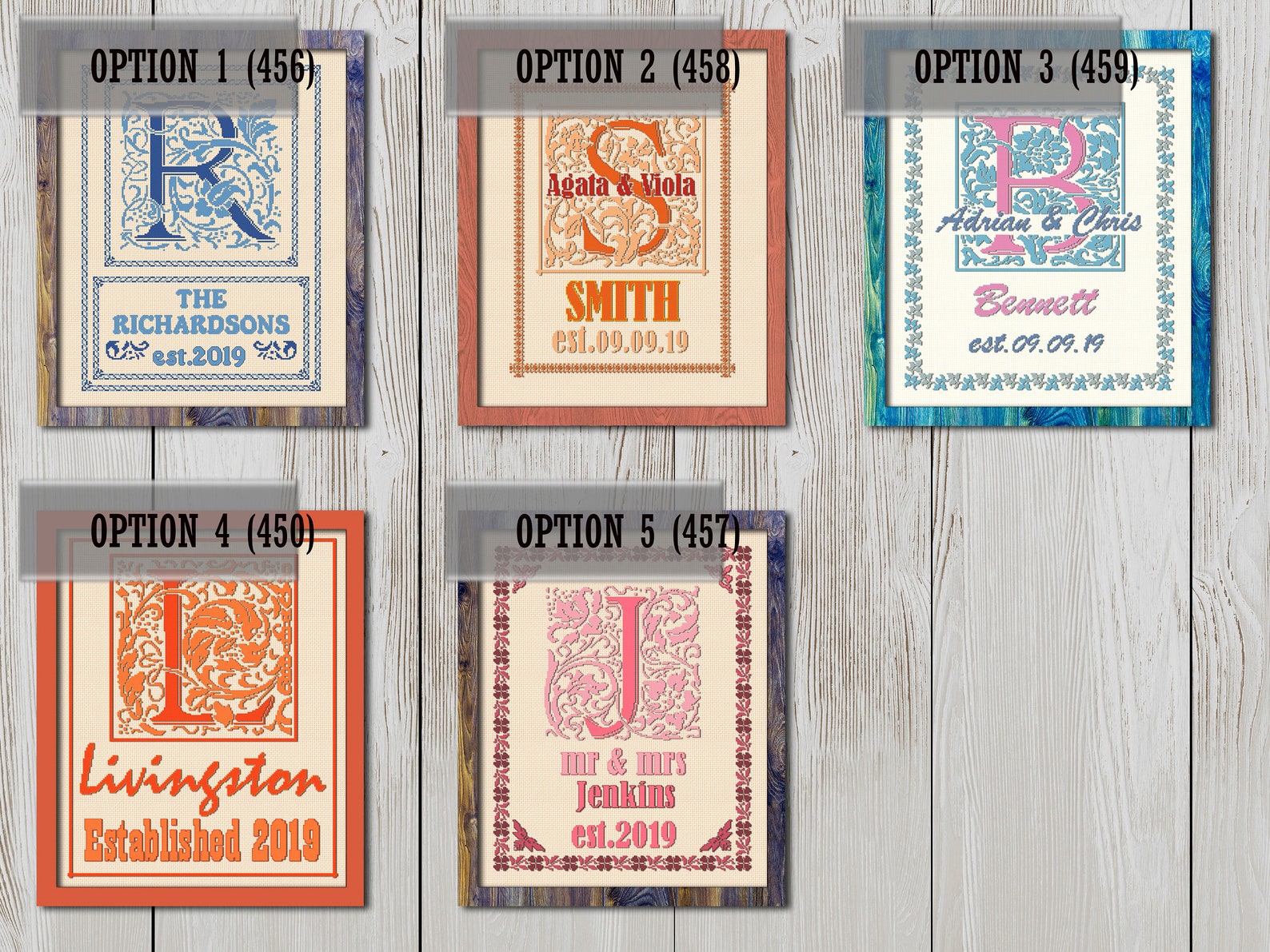 Custom last name sign Cross stitch pattern Wedding last name Etsy Stitch cross name pattern