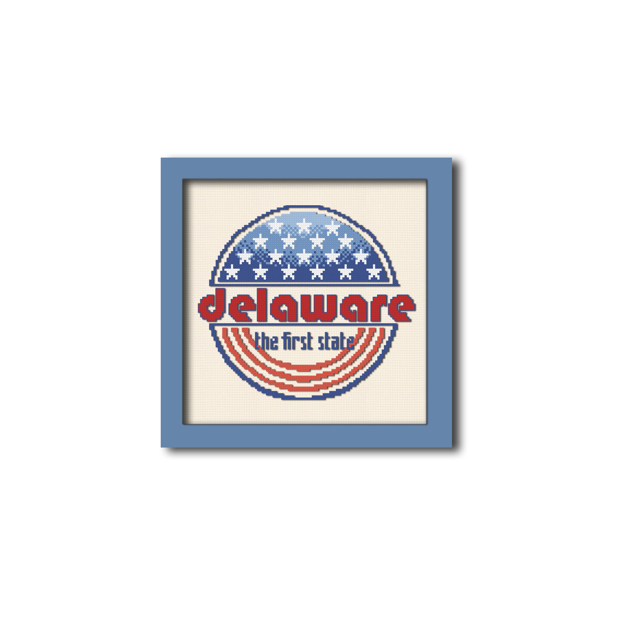 Delaware cross stitch pattern Delaware travel gift Blue Hen Etsy