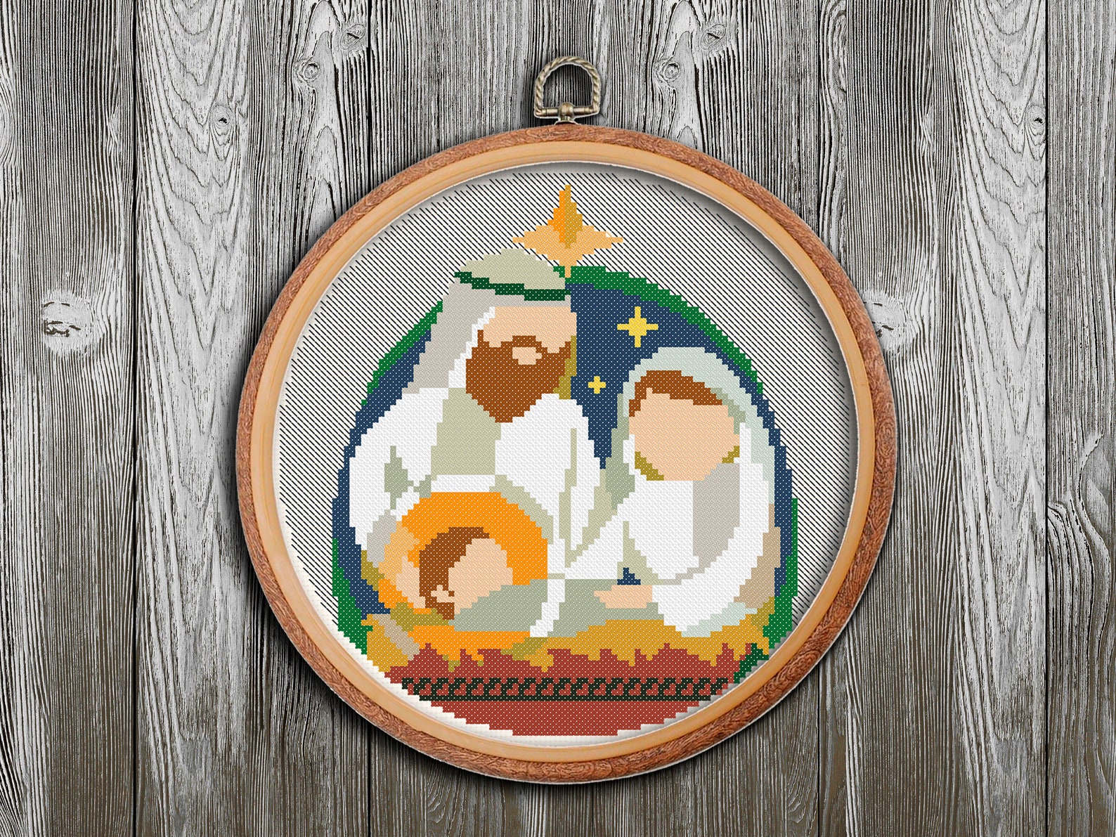 Nativity scene Cross stitch pattern Christmas eve pattern Etsy