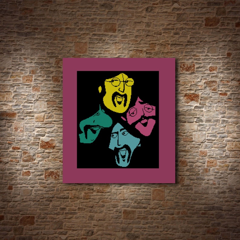 Liverpool Four Cross stitch pattern Music Teacher gifts Music gift Music art Musician gift Easy pattern Grandma gift John Paul George Ringo