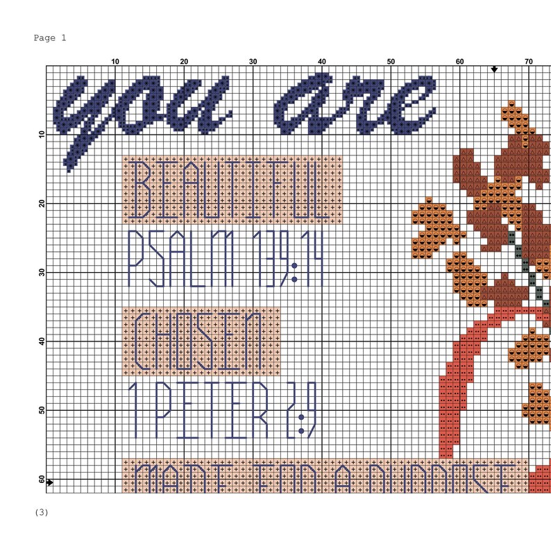 Modern Baptism Gift Cross Stitch Pattern You Are Beautiful Etsy
