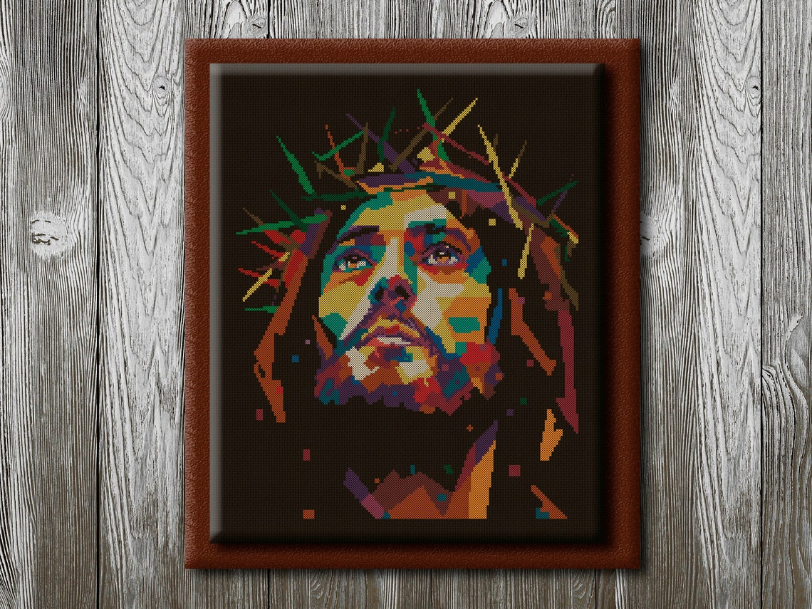 Jesus Christ Cross Stitch Pattern Instant Download Bible Art Etsy
