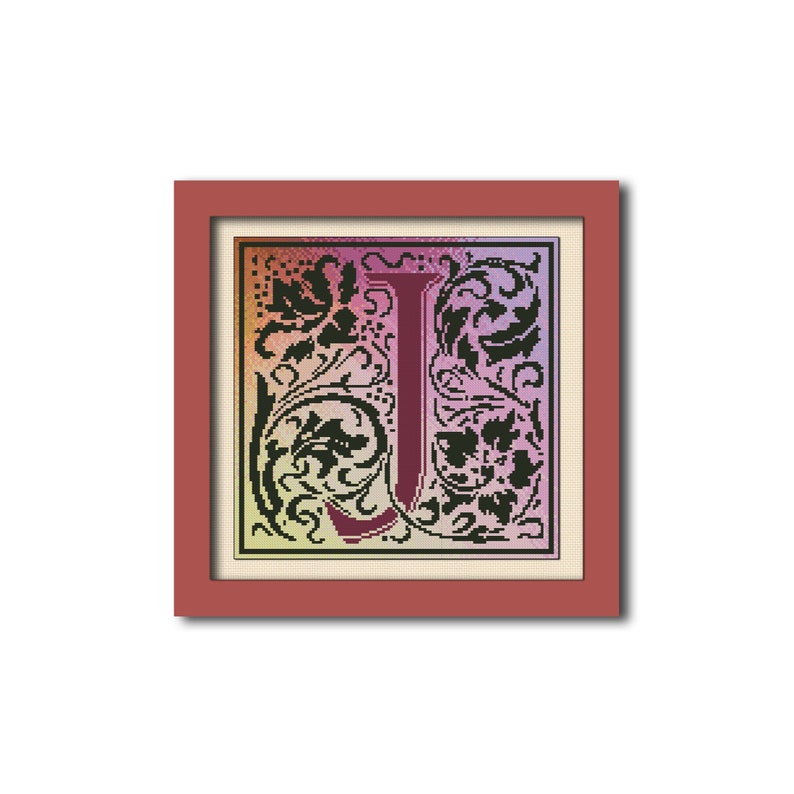 Letter J Cross Stitch Pattern Personalized Sampler Monogram J Etsy