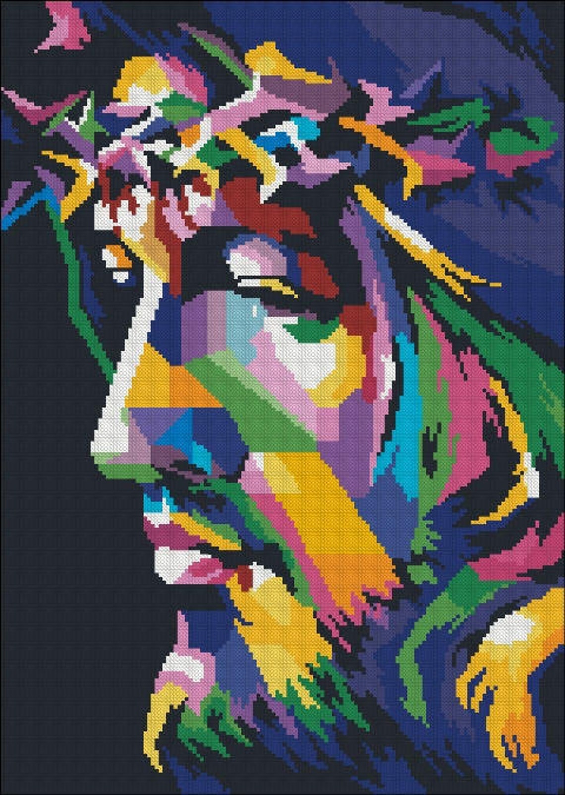 Jesus Christ Cross Stitch Pattern Gift for Grandma Instant Etsy