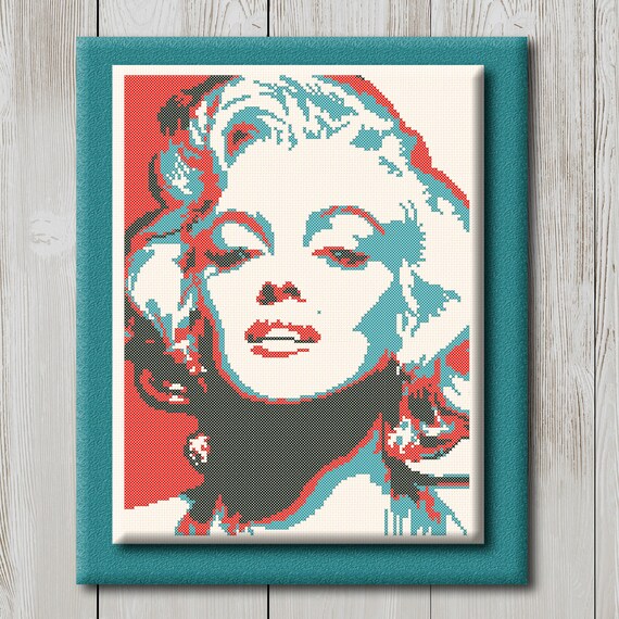 Marilyn Monroe Cross Stitch Pattern Easy Cross Stitch Movie | Etsy