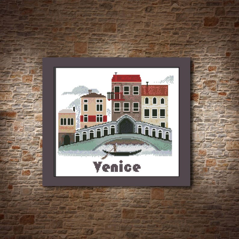 Venice CROSS STITCH PATTERN Venice pattern Travel Art Italy Etsy