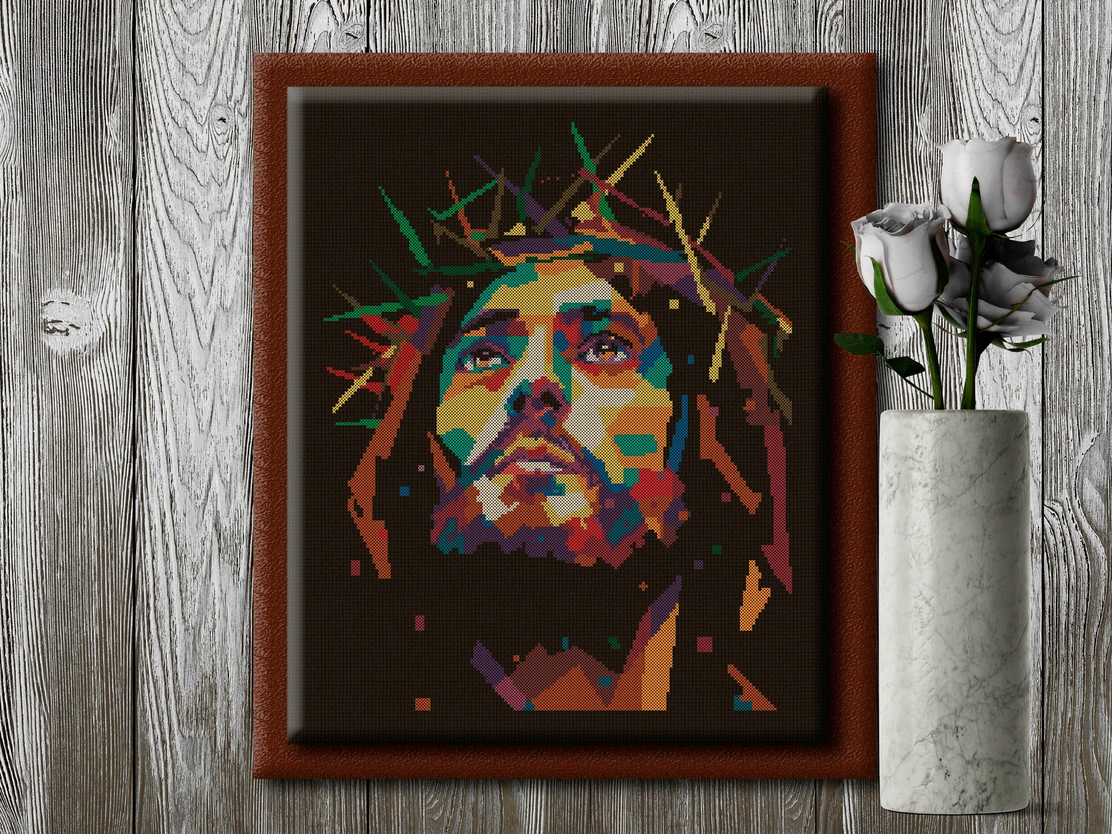 Jesus Christ Cross Stitch Pattern Instant Download Bible Art Etsy