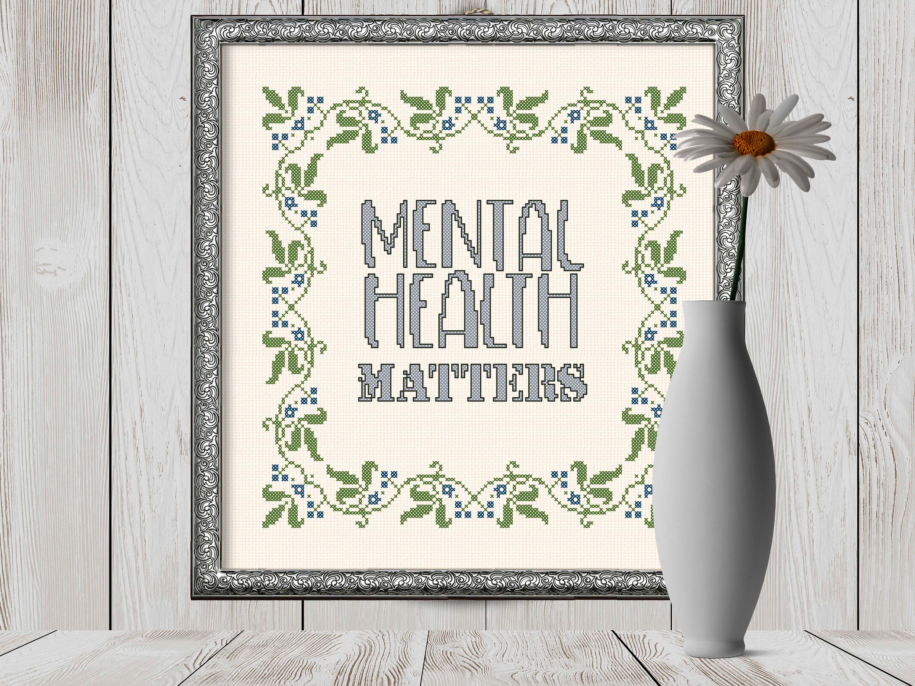 Mental health matters Easy cross stitch pattern for beginners Etsy